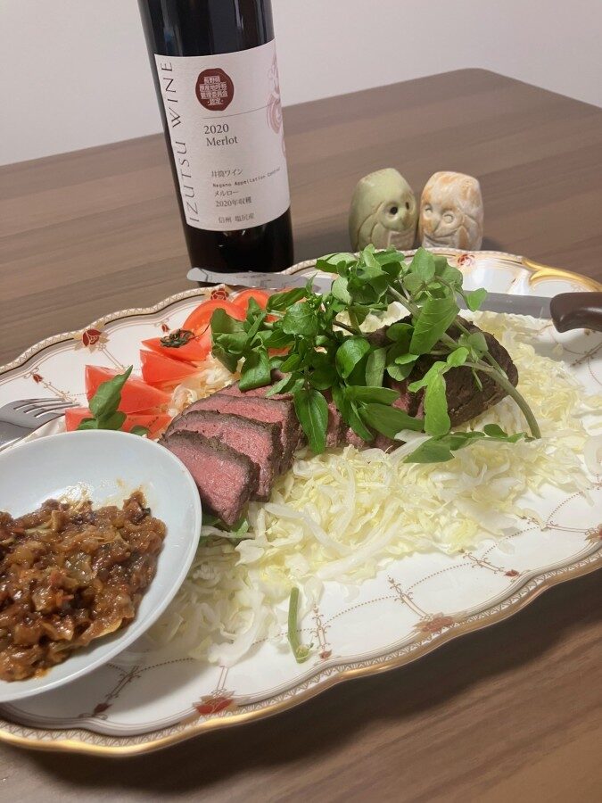 夕食例：手作りローストビーフ
